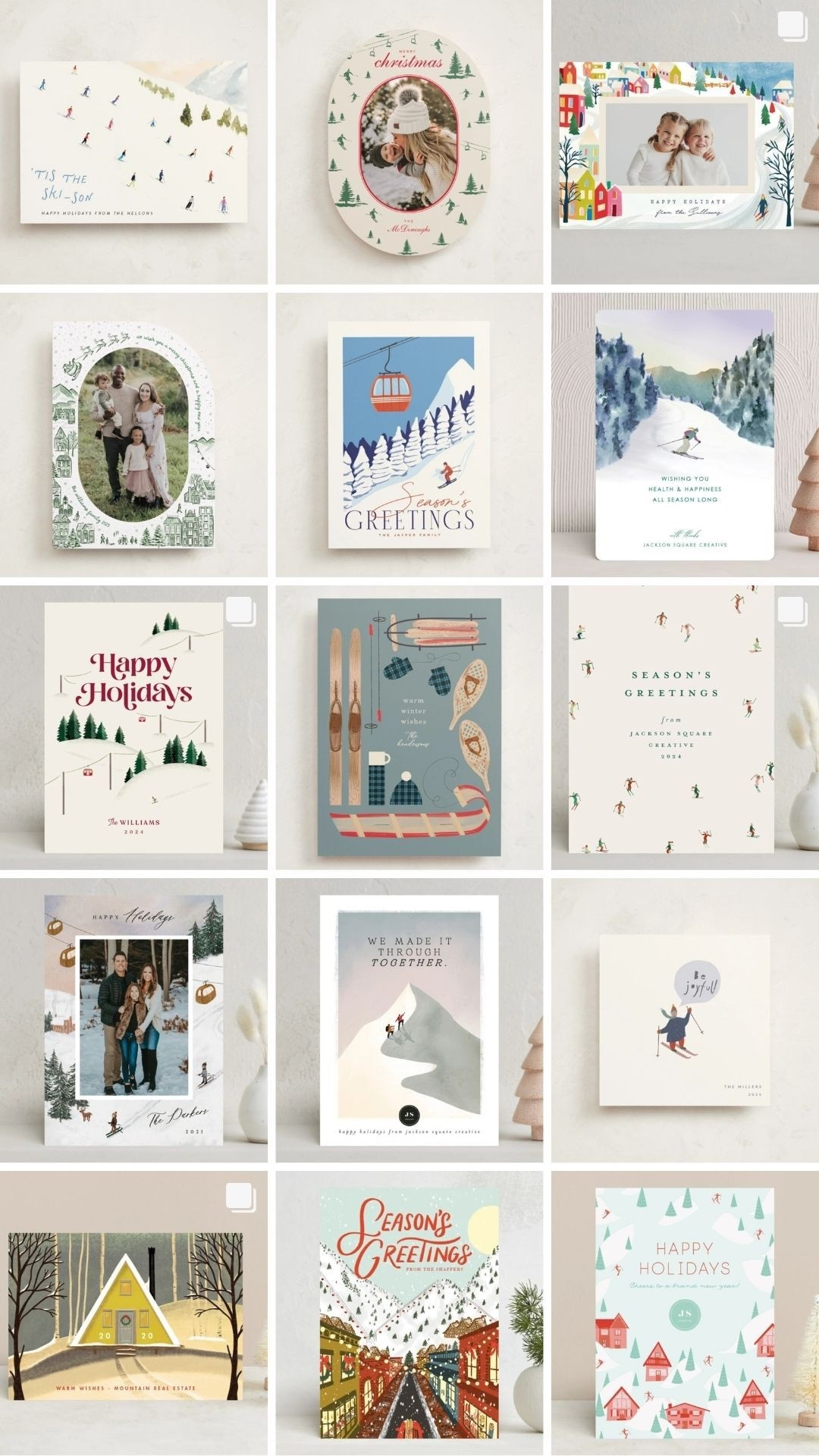Favorite ski-themed holiday cards. These are from Minted—they hire artists to create each image and support indy creators. Right now holiday cards are 20% off with code HOLIDAY20 🎄 
