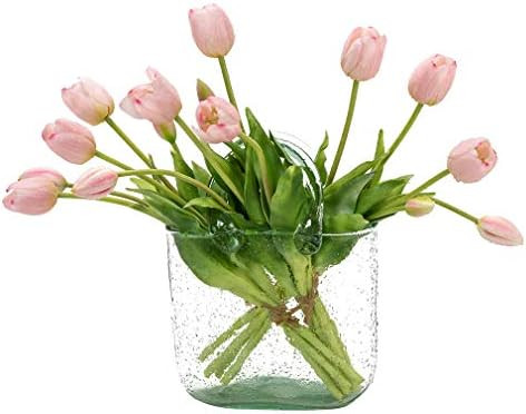 15pcs Artificial Tulips Flowers,Latex Bouquet, Fake Tulips for Office Wedding Party Home Kitchen ... | Amazon (US)