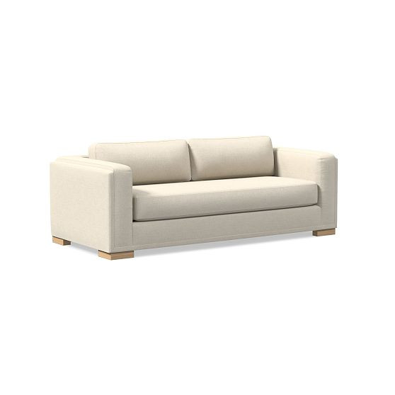 Nassau Sleeper Sofa, Melange Weave Stone White, Blonde | West Elm (US)