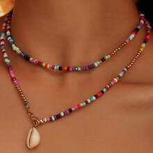 Boho Style Multicolor Beaded Necklace Or Colorful Shell Choker Necklace | SHEIN