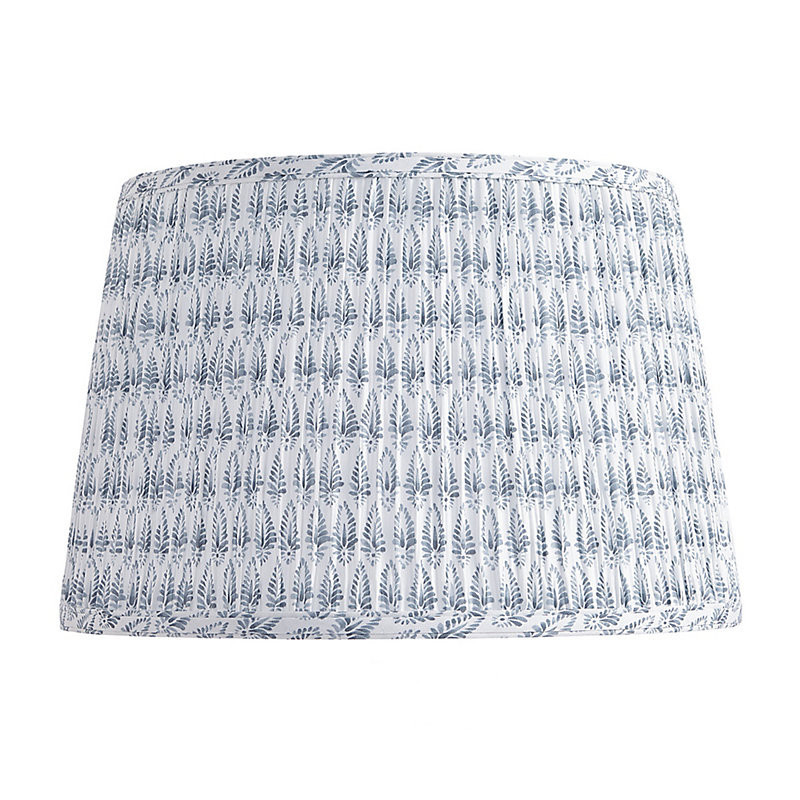Isla Block Print Pleated Lamp Shade - Slate, 9 1/2"H X 14" Diameter w/11" Top Diameter - Ballard Designs | Ballard Designs, Inc.