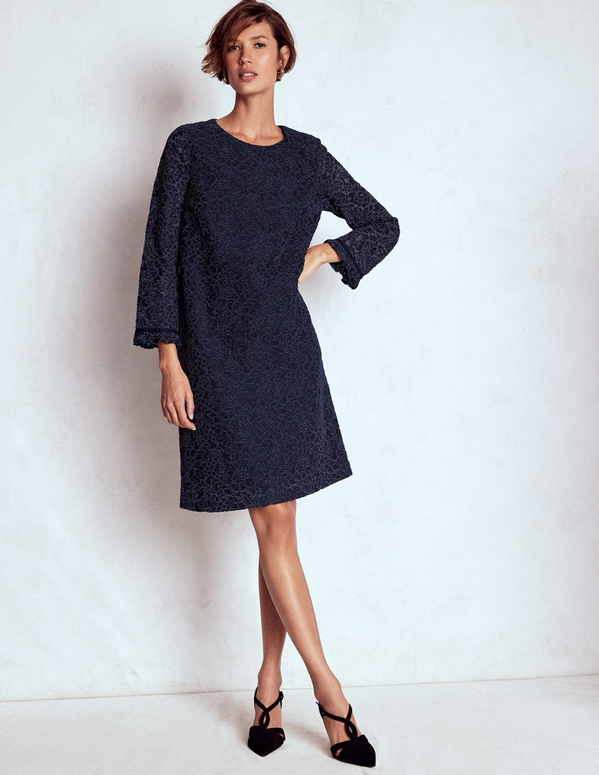 Lace Occasion Mini Dress-Navy | Boden (US)