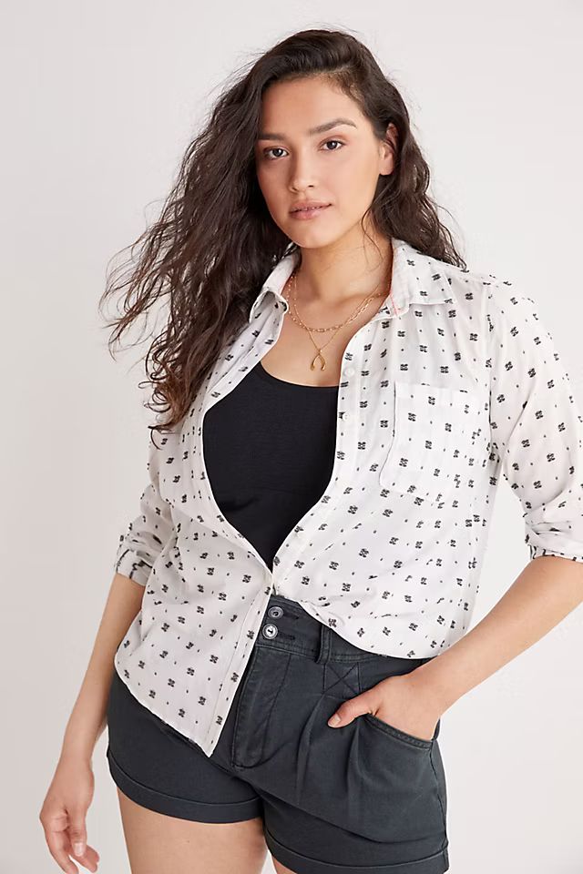 Maeve Clip Dot Relaxed Buttondown | Anthropologie (US)