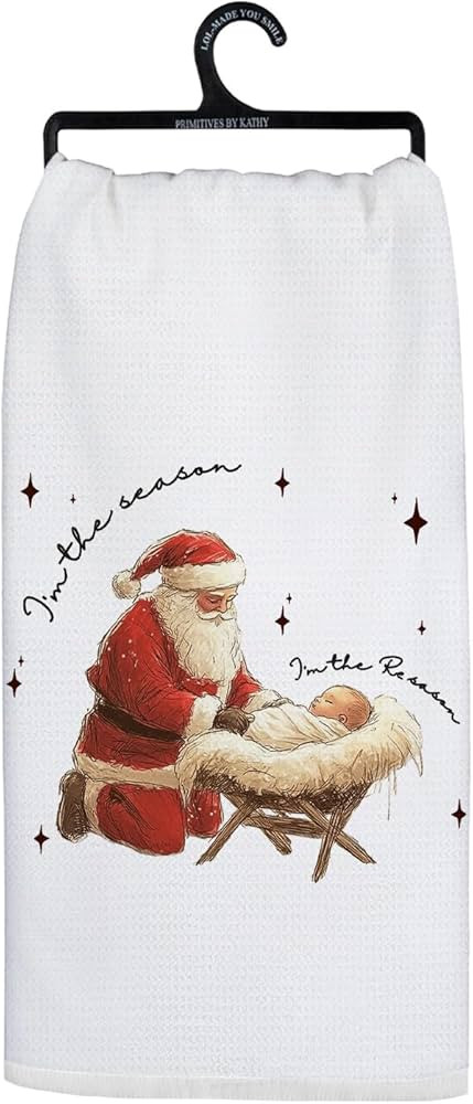Christian Christmas Nativity Kitchen Towels, Santa Claus Christmas Jesus Birth Decorative Hand To... | Amazon (US)