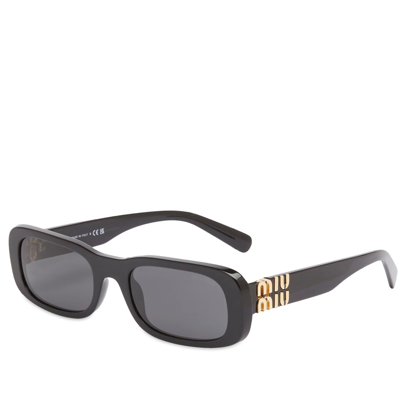 Miu Miu Eyewear Women's 0MU 08ZS Sunglasses in Black/Dark Grey | END. Clothing
