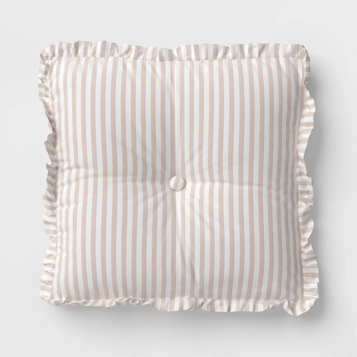 Oversized Square Stripe Pillow with Ruffle Trim Yellow/White - Threshold™ | Target