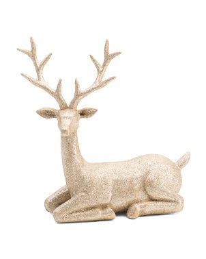 10in Gold Resin Sitting Deer Decor | TJ Maxx