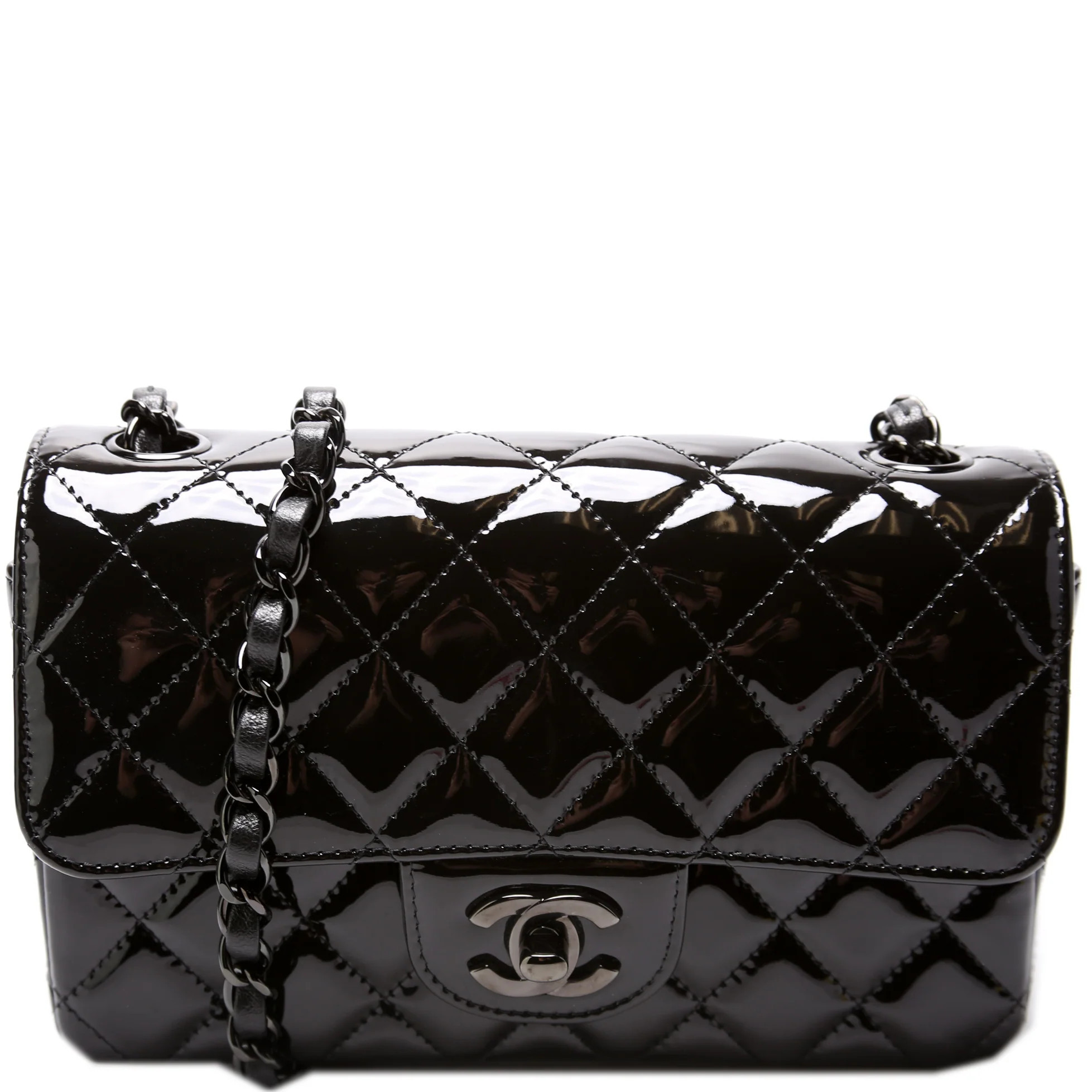 Classic Flap Mini Rectangle Patent 32M+ | Keeks Designer Handbags