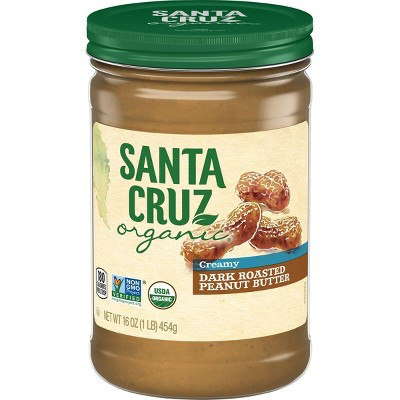 Santa Cruz Organic Dark Roasted Creamy Peanut Butter - 16oz | Target