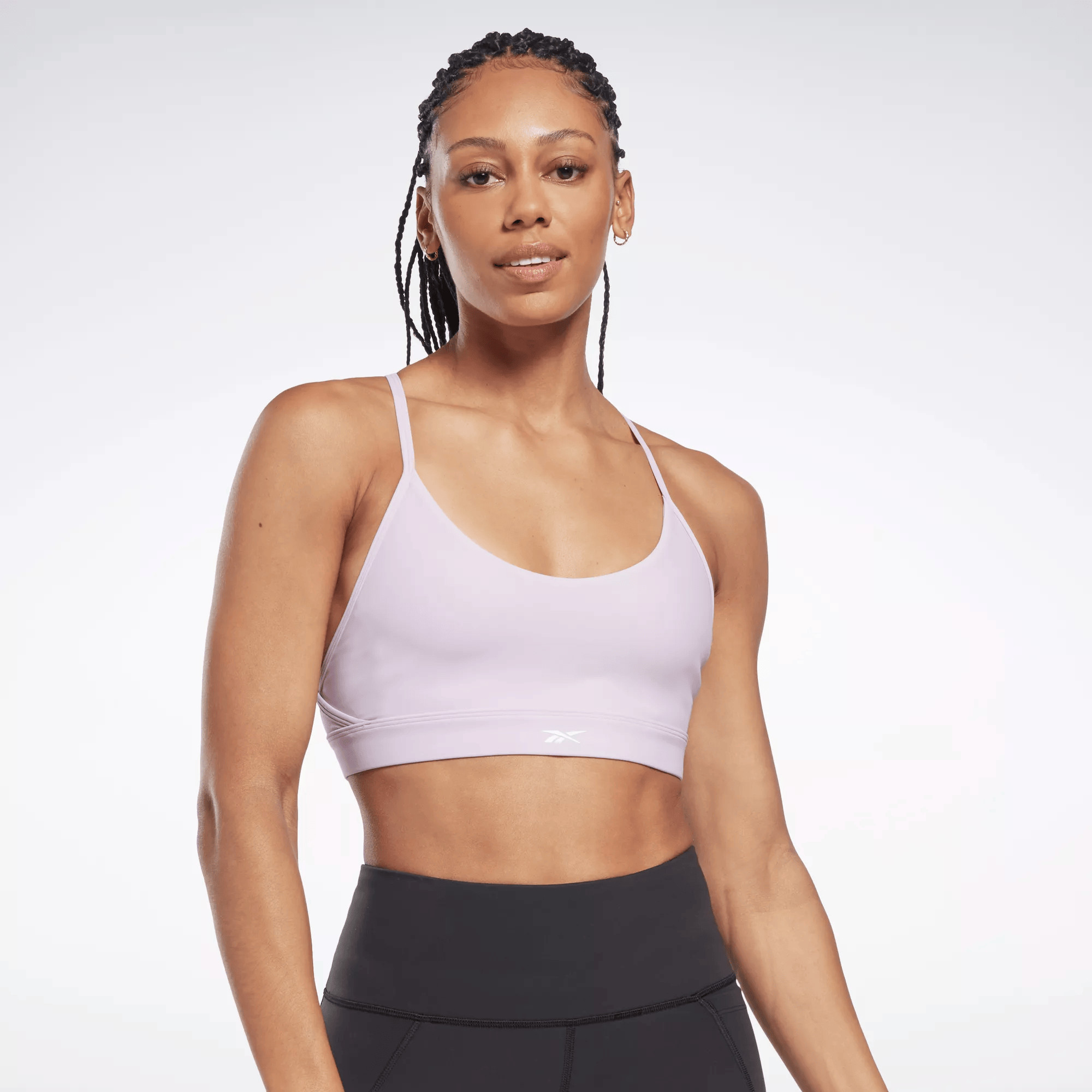 Women's Lux Strappy Sports Bra in Purple | Reebok US