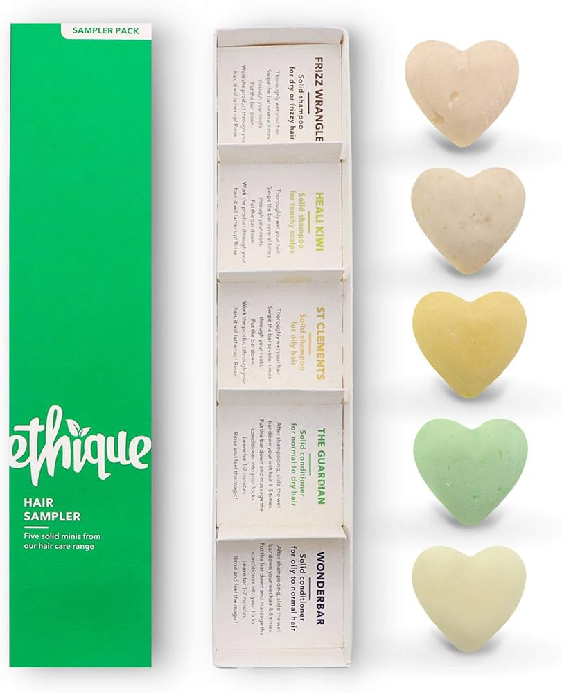 Ethique Hair Sampler - Shampoo & Conditioner - Plastic-Free, Vegan, Cruelty-Free, Eco-Friendly, 5... | Amazon (US)