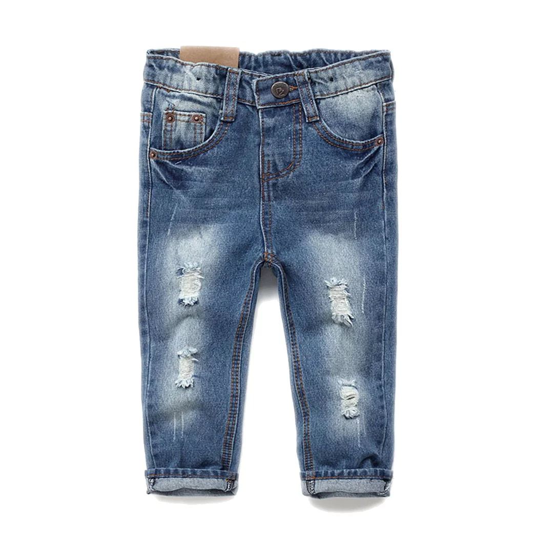 KIDSCOOL SPACE Baby Boys Little Kid Elastic Ripped Jeans StoneWashed Pants 18 Months | Walmart (US)