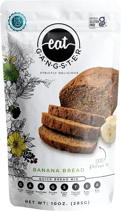 eat G.A.N.G.S.T.E.R. Vegan Banana Bread Mix, Allergy-Friendly Baking Mix, Grain-Free, No Dairy, N... | Amazon (US)