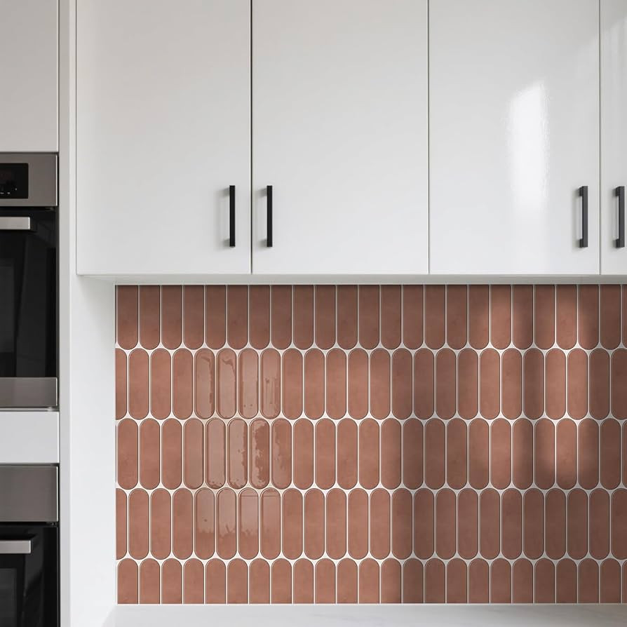 Alwayspon 10 Sheets 12" x12'' Caramel Brown Arch Peel and Stick Backsplash Wall Tile, Waterproof ... | Amazon (US)