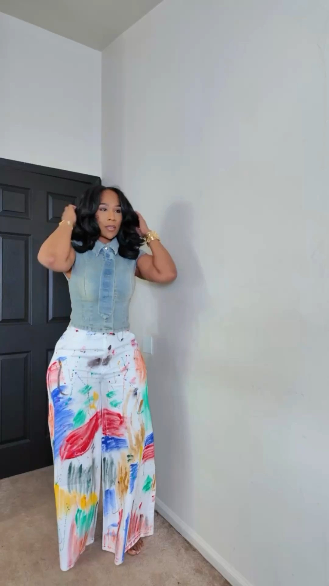 Painted jeans 🥰

I'm 5’7 | 180lbs 
Top: Medium 
Bottoms: Large

#LTKootd #LTKMidsize