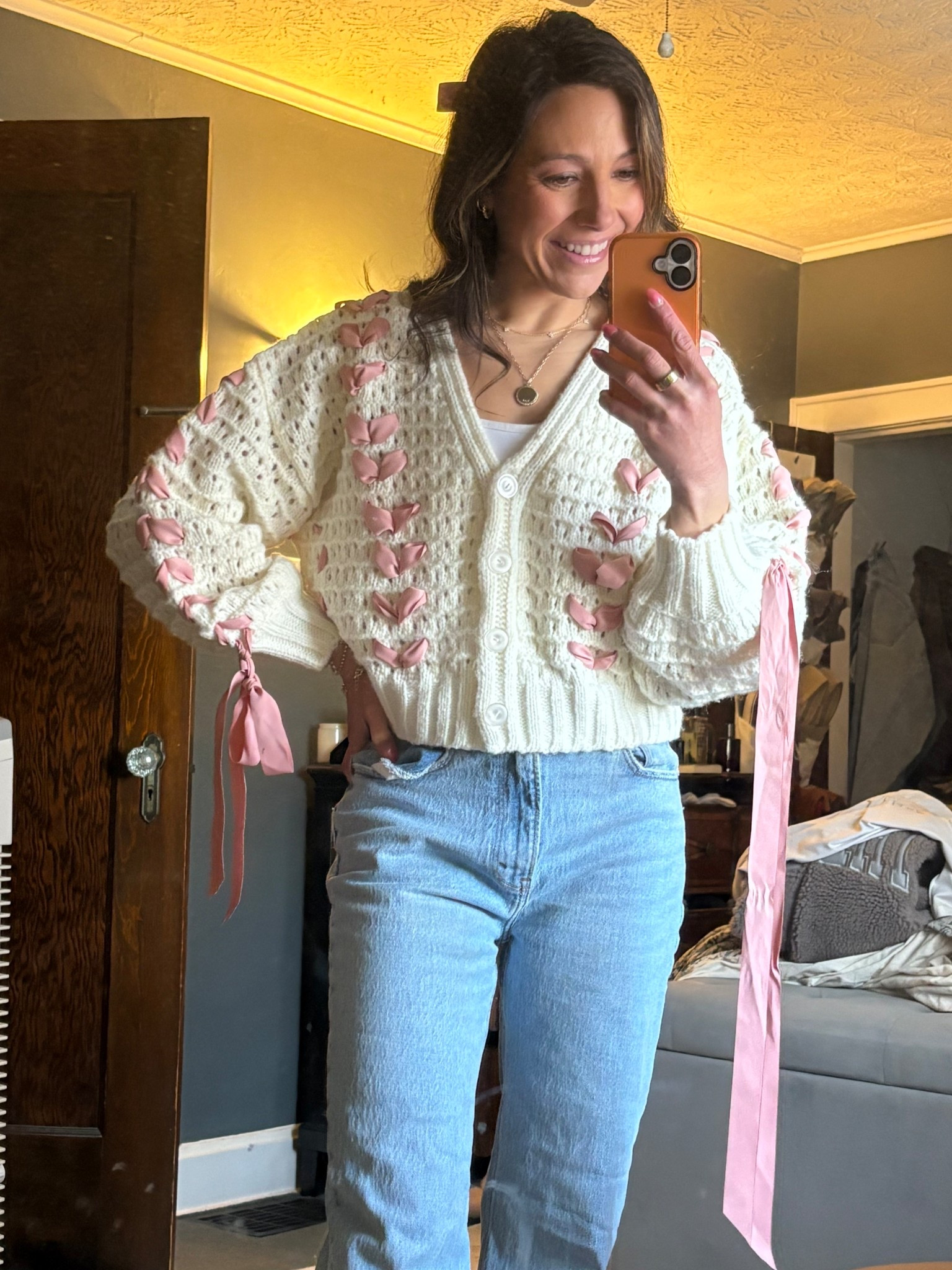 What I wore for Olivia’s class valentines party
Spring sweater
Sweater for Valentine’s Day
Ribbon sweater
Bow sleeve sweater
Valentine’s Day outfit
Outfit for Valentine’s Day


#LTKootd #LTKValentine #LTKSaleAlert