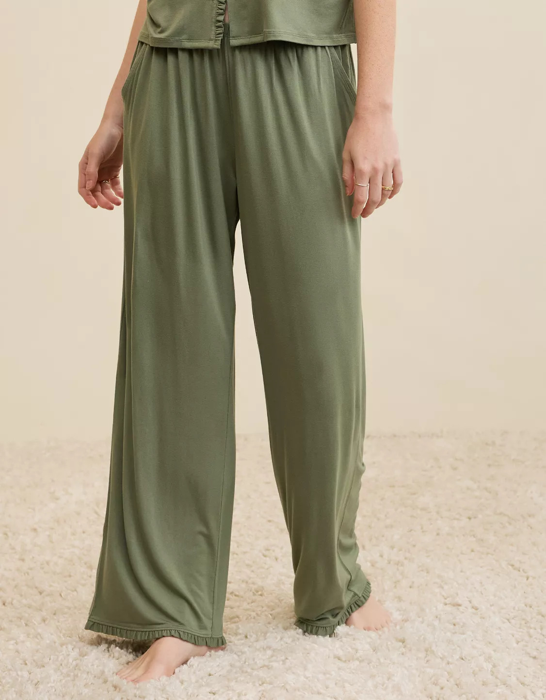 Aerie Real Soft® Ruffle Trouser PJ Pant | Aerie