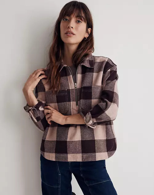 Waffle Half-Zip Sweatshirt | Madewell