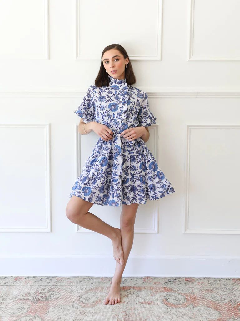 Shop Mille - Violetta Dress in Blue Floral | Mille
