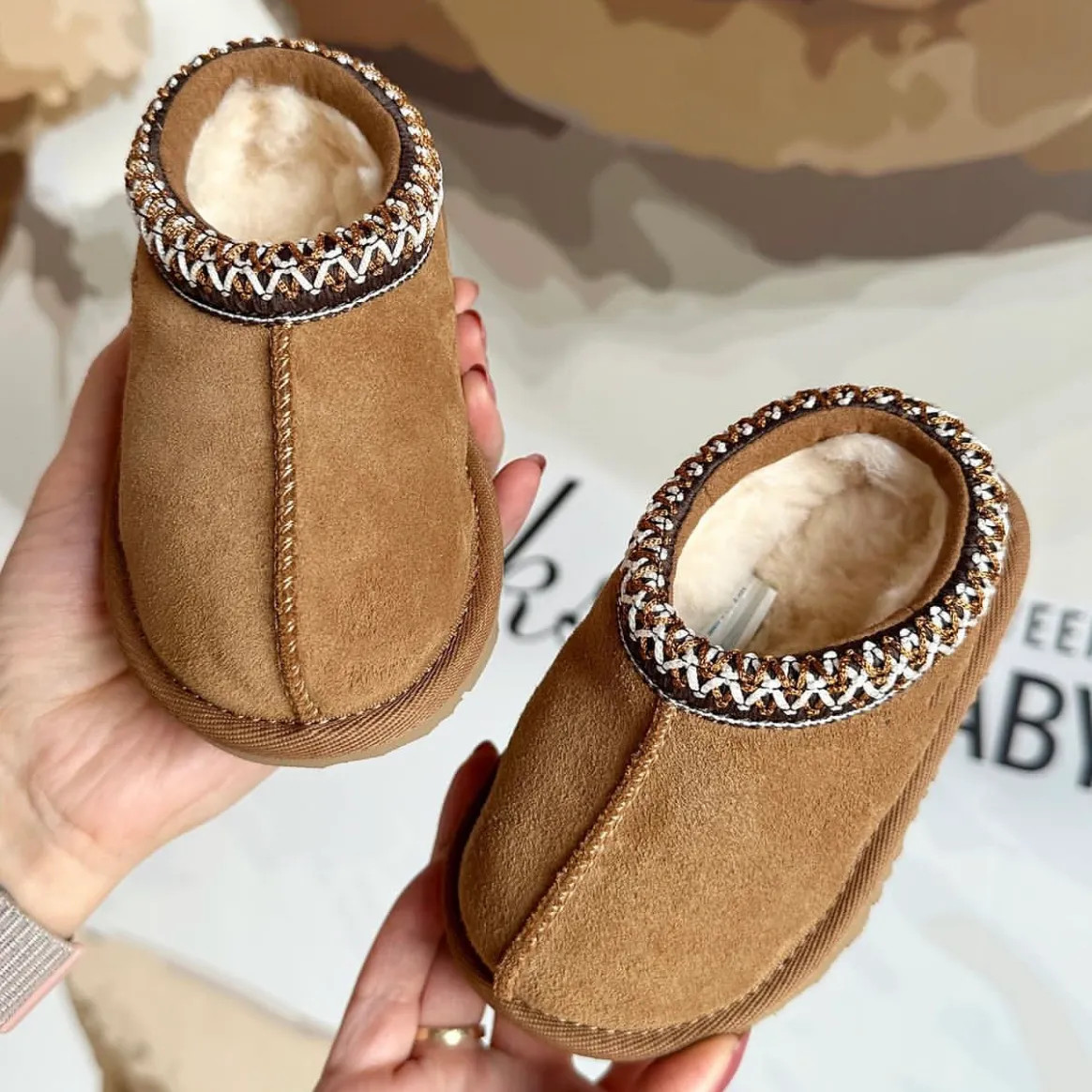 Kids Toddler Tasman II Slippers Tazz Baby boots Chestnut Fur Slides Sheepskin Shearling Classic U... | DHGate
