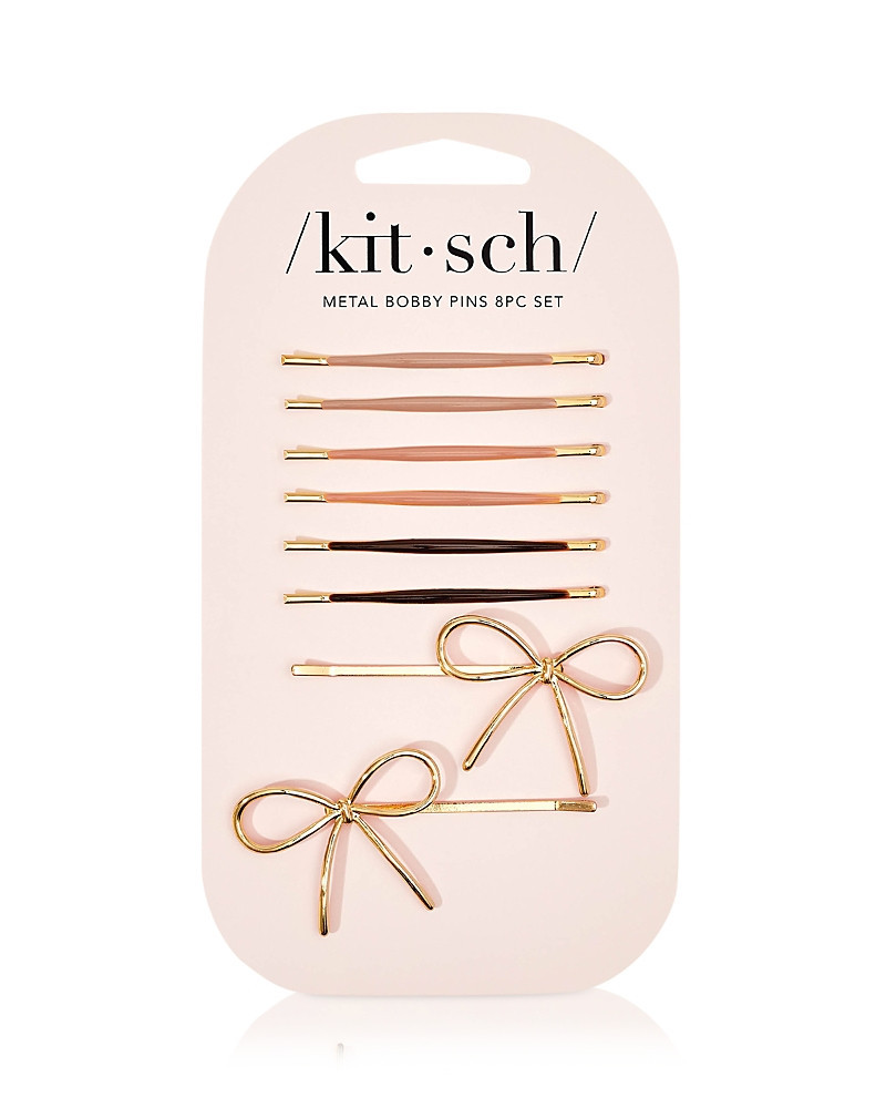 Kitsch Metal Enamel Puffy & Bow Bobby Pins - Rosewood, Set of 8 | Bloomingdale's (US)