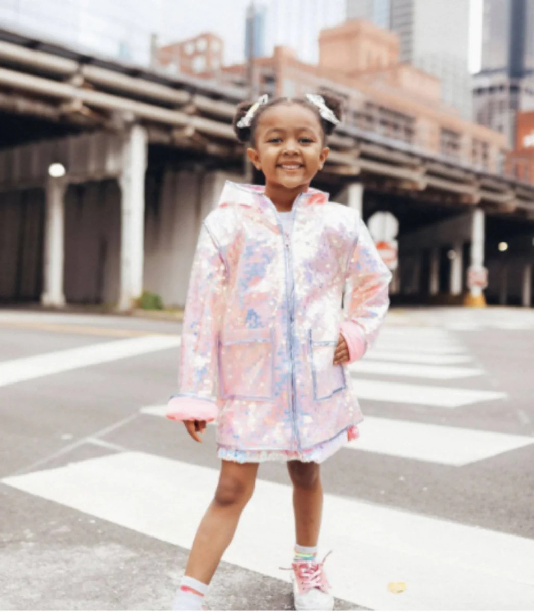 Lola and The Boys Girls Palette Iridescent Magic Rain Jacket | HoneyPie Kids Children's Clothing Boutique