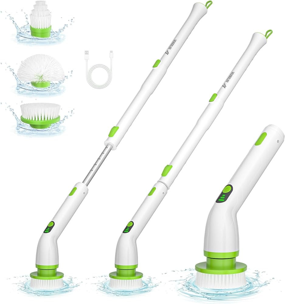 Afoddon Electric Spin Scrubber Cordless Power Shower Bathroom Scrub Brush with 3 Replaceable Clea... | Amazon (US)