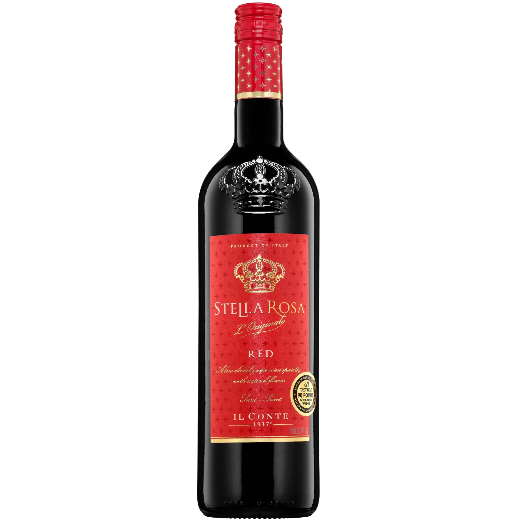 Stella Rosa Red Semi-Sweet Semi-Sparkling Red Wine, 750ml Glass Bottle, Piedmont, Italy | Walmart (US)