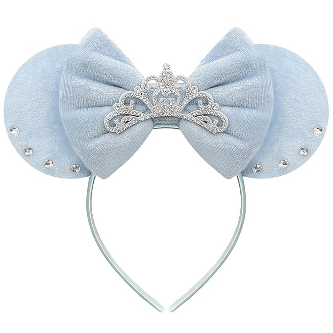 Trnerm Crown Princess Headband with Blue Mouse Ears for Women and Girls | Amazon (US)