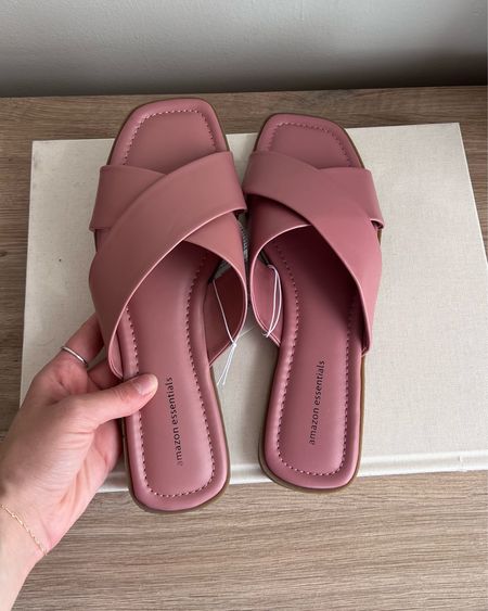 Amazon mauve flat sandals for spring summer. Very comfortable and affordable. I ordered a .5 size up 


#sandal #amazonsandal #amazonshoes #summersandal #flats #shoes 

#LTKshoecrush #LTKU #LTKFind