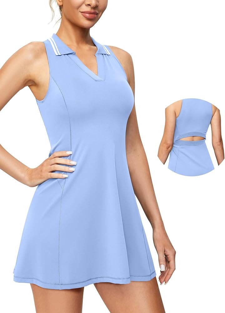 IUGA Tennis Dress for Women Golf Dress with Shorts Underneath Workout Athletic Dresses Built-in B... | Amazon (US)