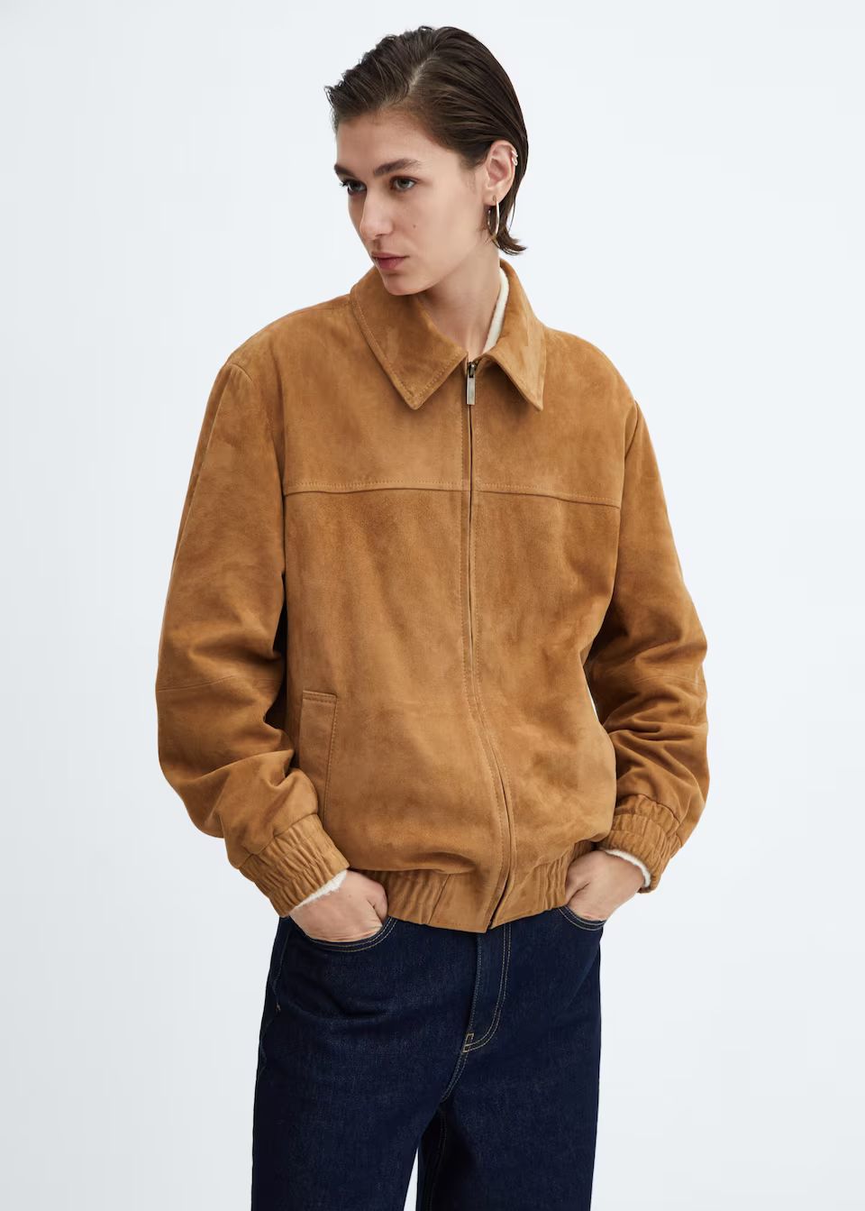 Leather bomber jacket | MANGO (US)