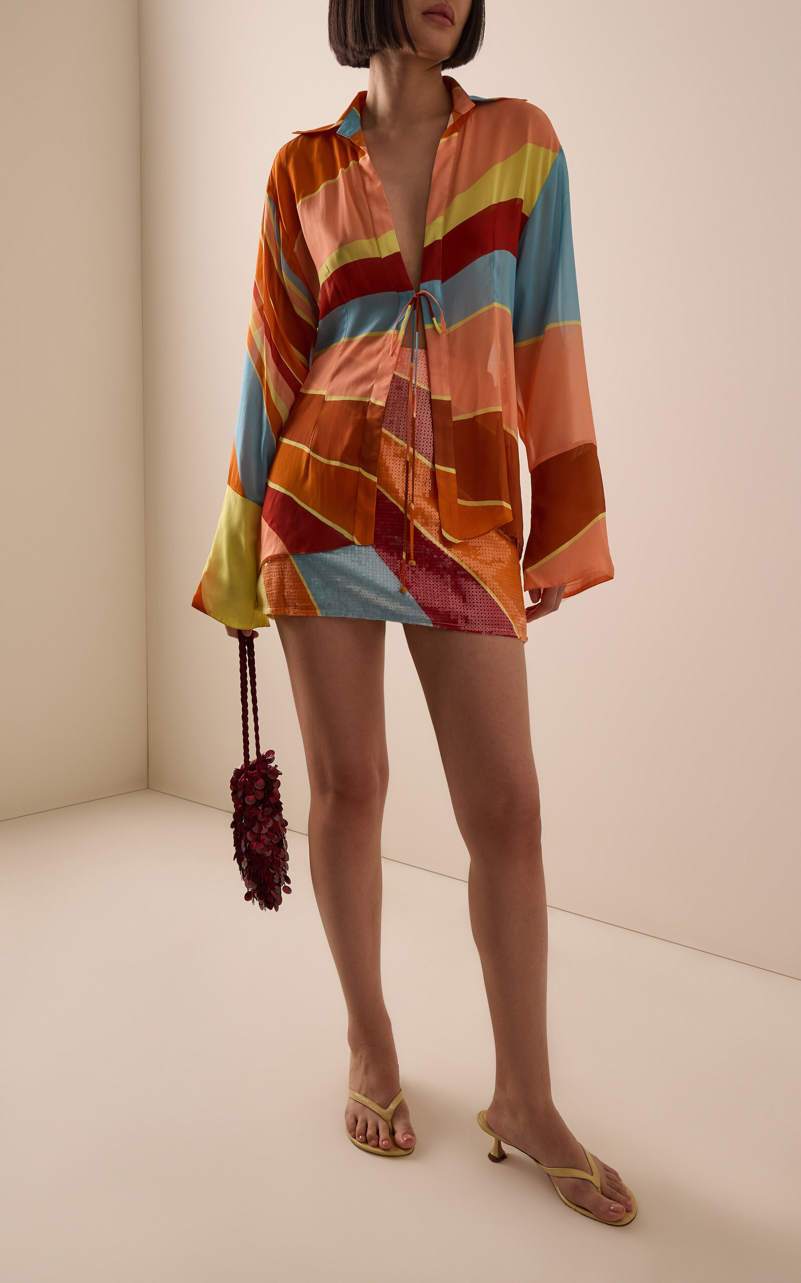 Exclusive La Isla Eve Sequined Linen Mini Skirt | Moda Operandi (Global)