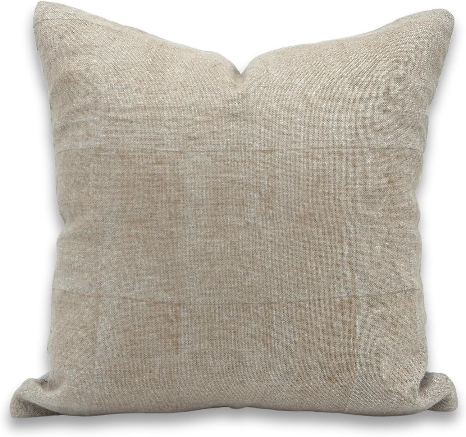 Fabdivine Thick Linen Hand Block Print Decorative Throw Pillow Cover , 20"X20", Brown | Walmart (US)