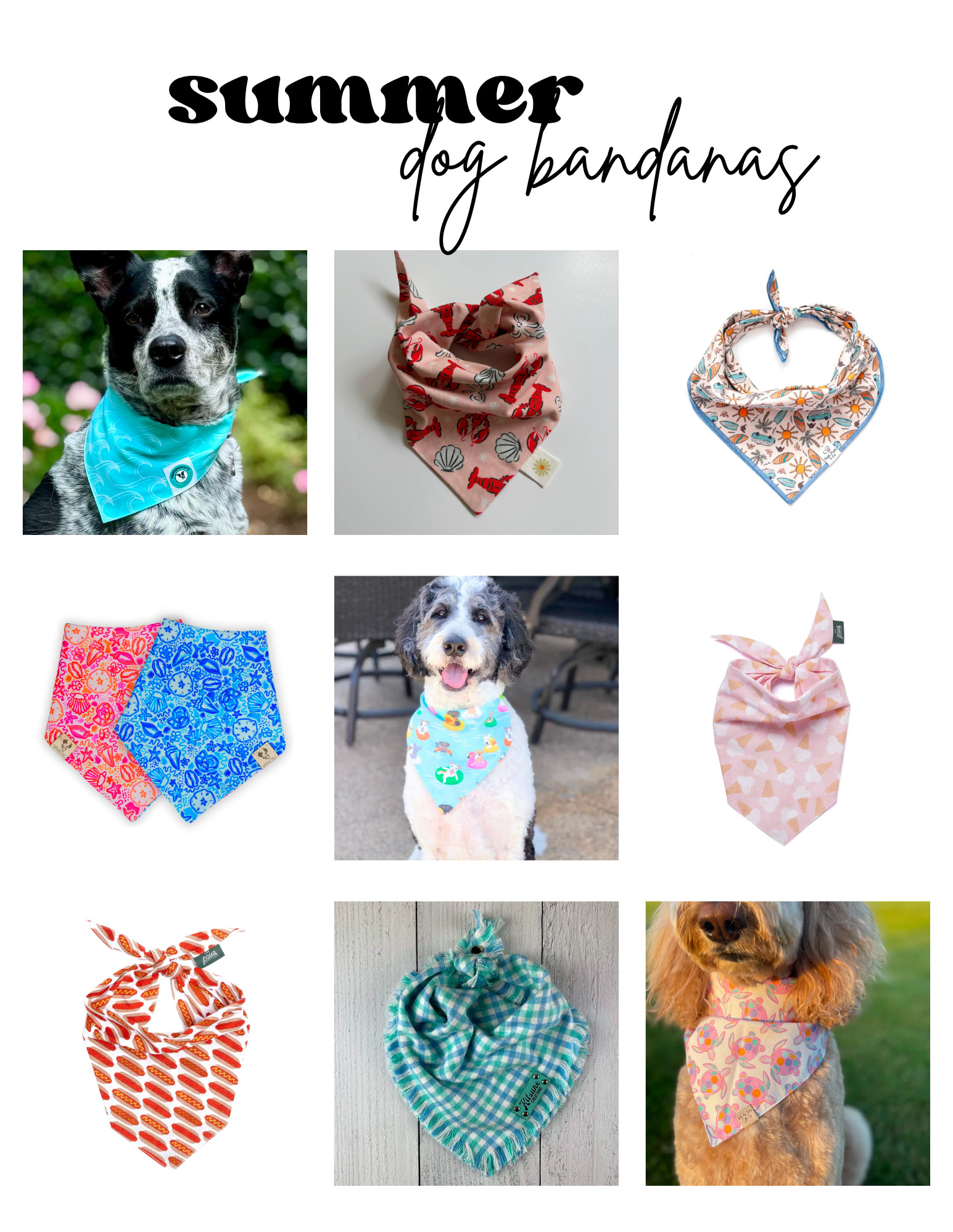 summer dog bandanas 

 