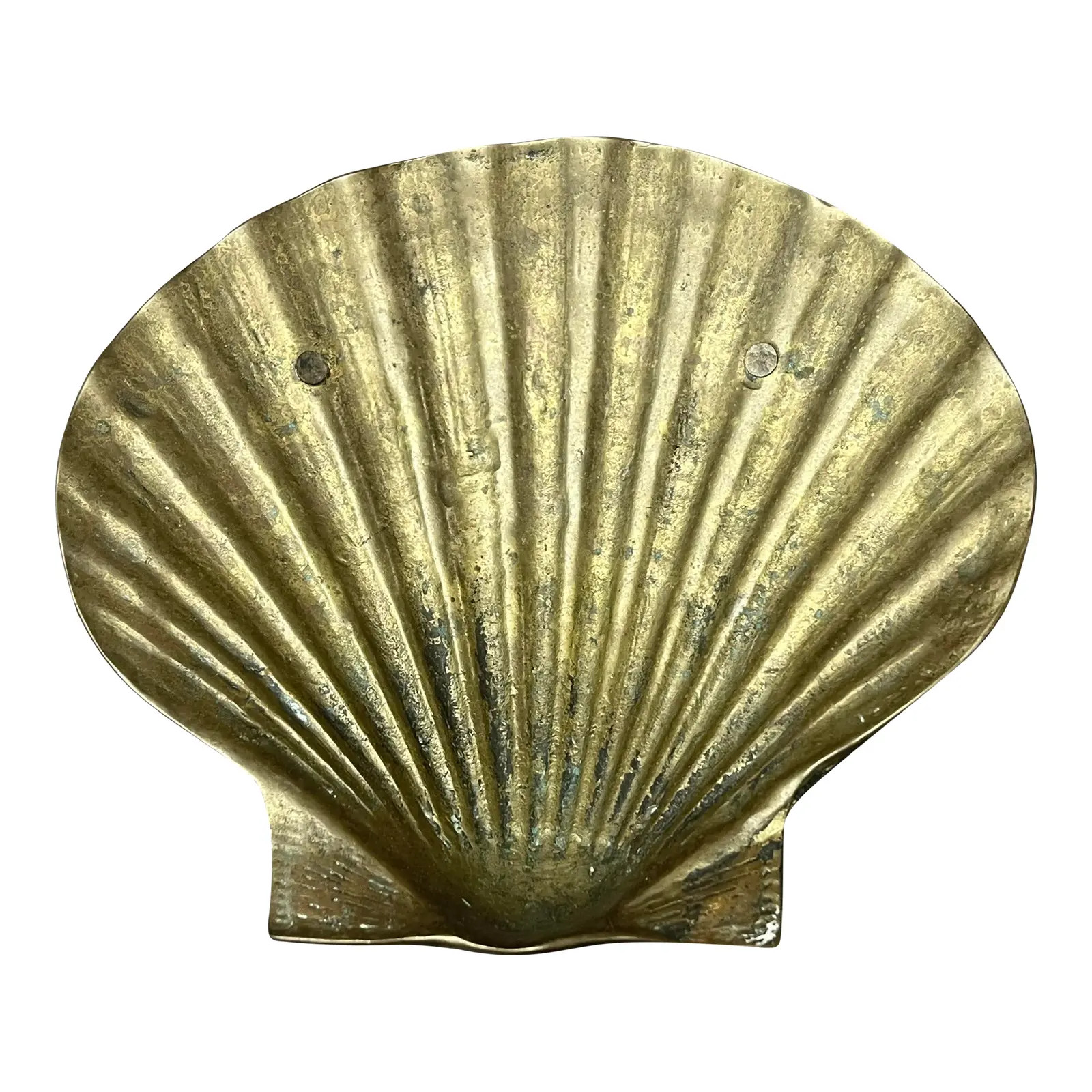 Late 20th Century Brass Scallop Shell Dish | Chairish