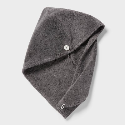 Spa Plush Hair Towel Dark Gray - Threshold™ | Target