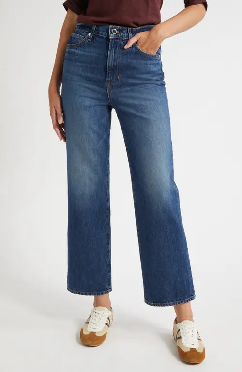 Veronica Beard Dylan High Waist Ankle Straight Leg Jeans in Roadside Blue at Nordstrom, Size 27 | Nordstrom