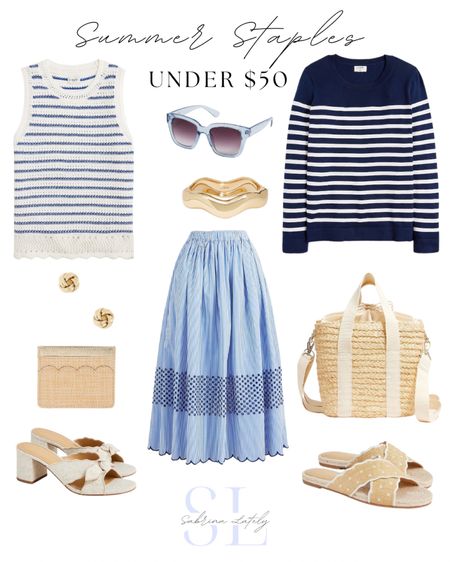 Americana summer finds under $50!


Coastal Style, coastal inspiration, summer trends, summer outfits, statements, staples, splurges, saves, affordable finds, budget friendly, look for less, feminine, classic , elevated looks, effortless style, finds under $50, jcrew, jcrew factory, preppy style, preppy fashion, blue stripes, blue and white, summer maxi skirt, woven sandals, scalloped, gold jewelryc rattan, woven


#LTKFindsUnder50 #LTKSeasonal #LTKStyleTip
