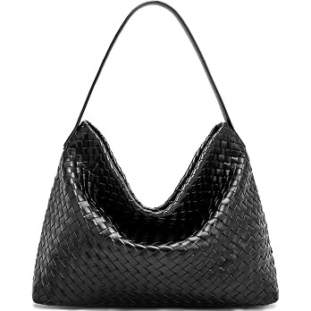 Woven Tote Bag for Women: Vegan Leather Purse for Weekend & Style | Handwoven Shoulder Bag with R... | Amazon (US)