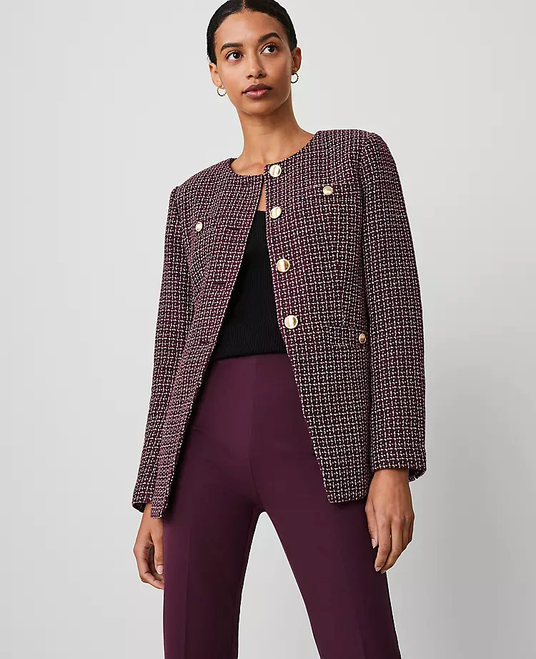Tweed Split Hem Jacket | Ann Taylor (US)