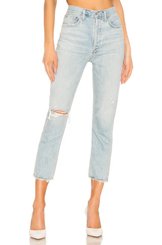 AGOLDE Riley High Rise Straight Crop in Shatter from Revolve.com | Revolve Clothing (Global)