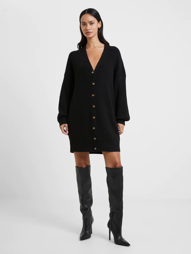 Vhari Ribbed Button Down Sweater Dress | French Connection (US)