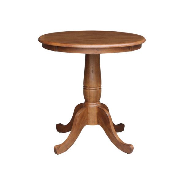Distressed Oak 29-Inch Round Top Pedestal Table | Bellacor