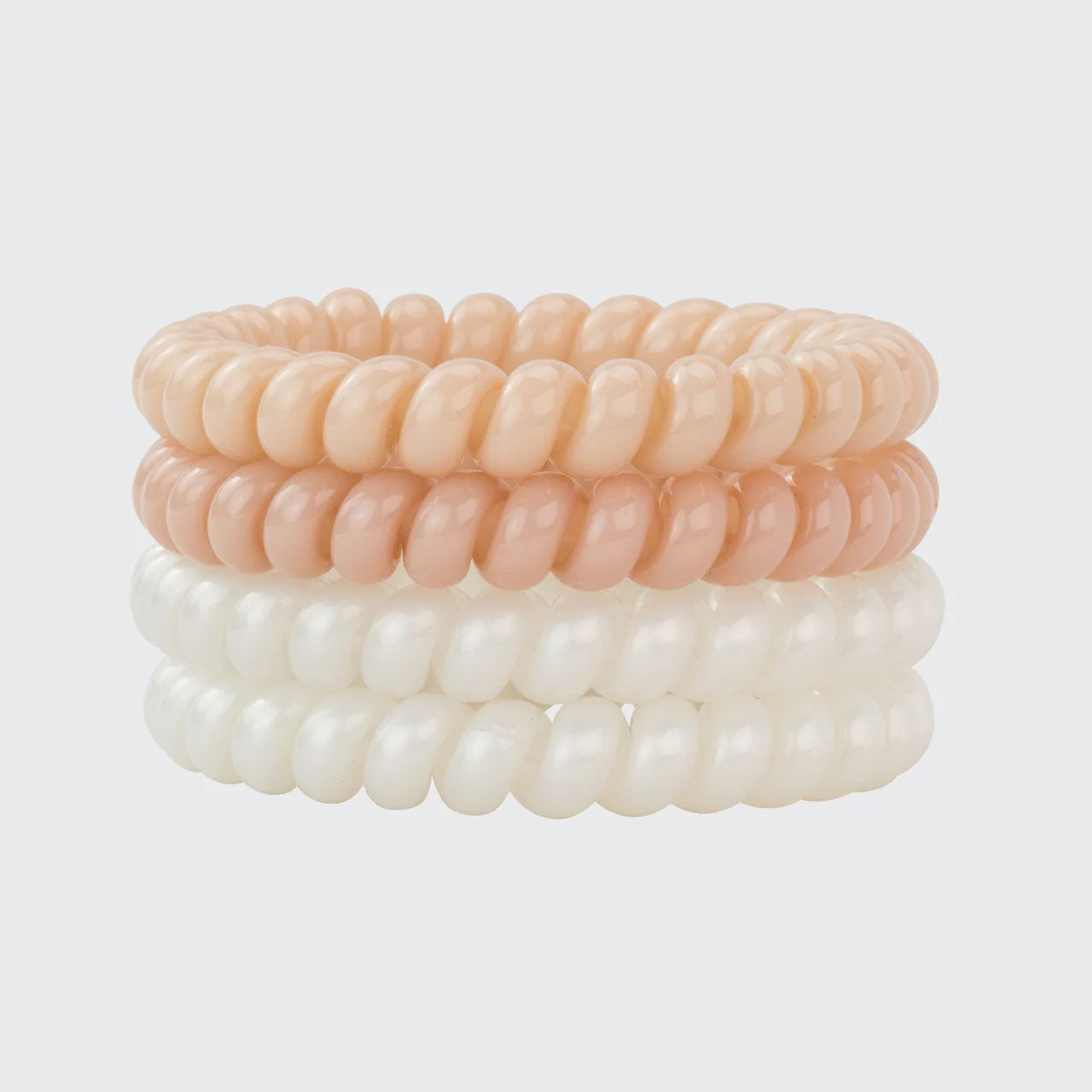 Spiral Hair Ties 4 Pc - Large Nude | Kitsch