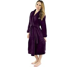 NY Threads Women Fleece Shawl Collar Bathrobe - Plush Long Robe | Amazon (US)
