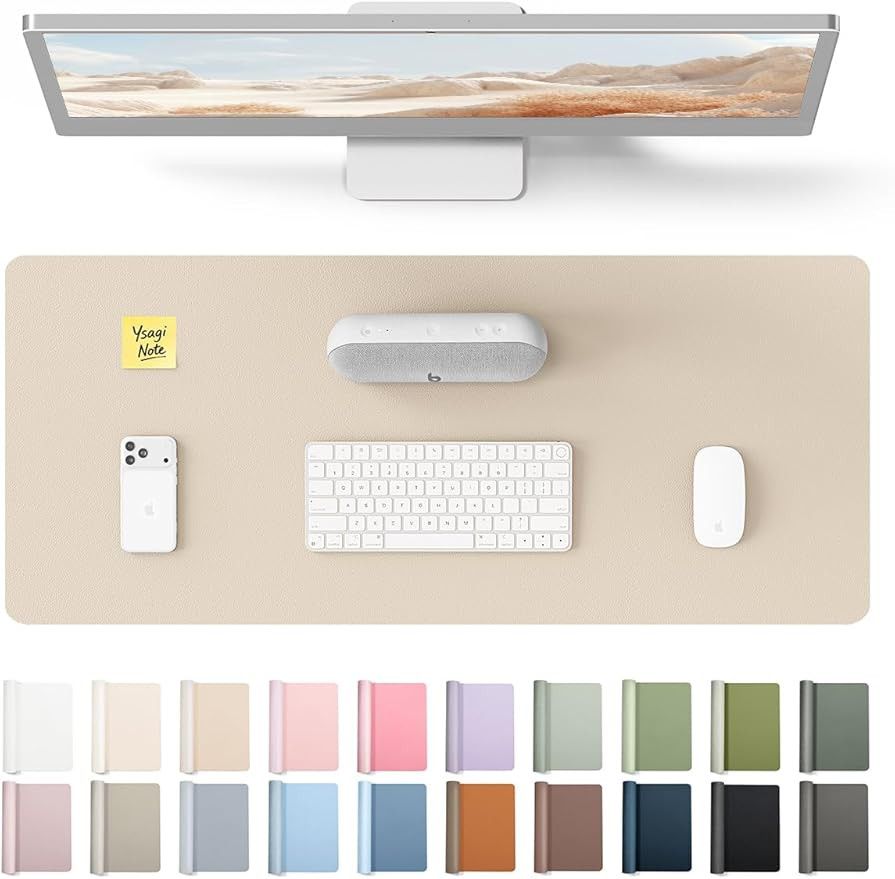 YSAGi Leather Desk Pad Protector, Office Desk Mat, Large Mouse Pad, Non-Slip PU Leather Desk Blot... | Amazon (US)