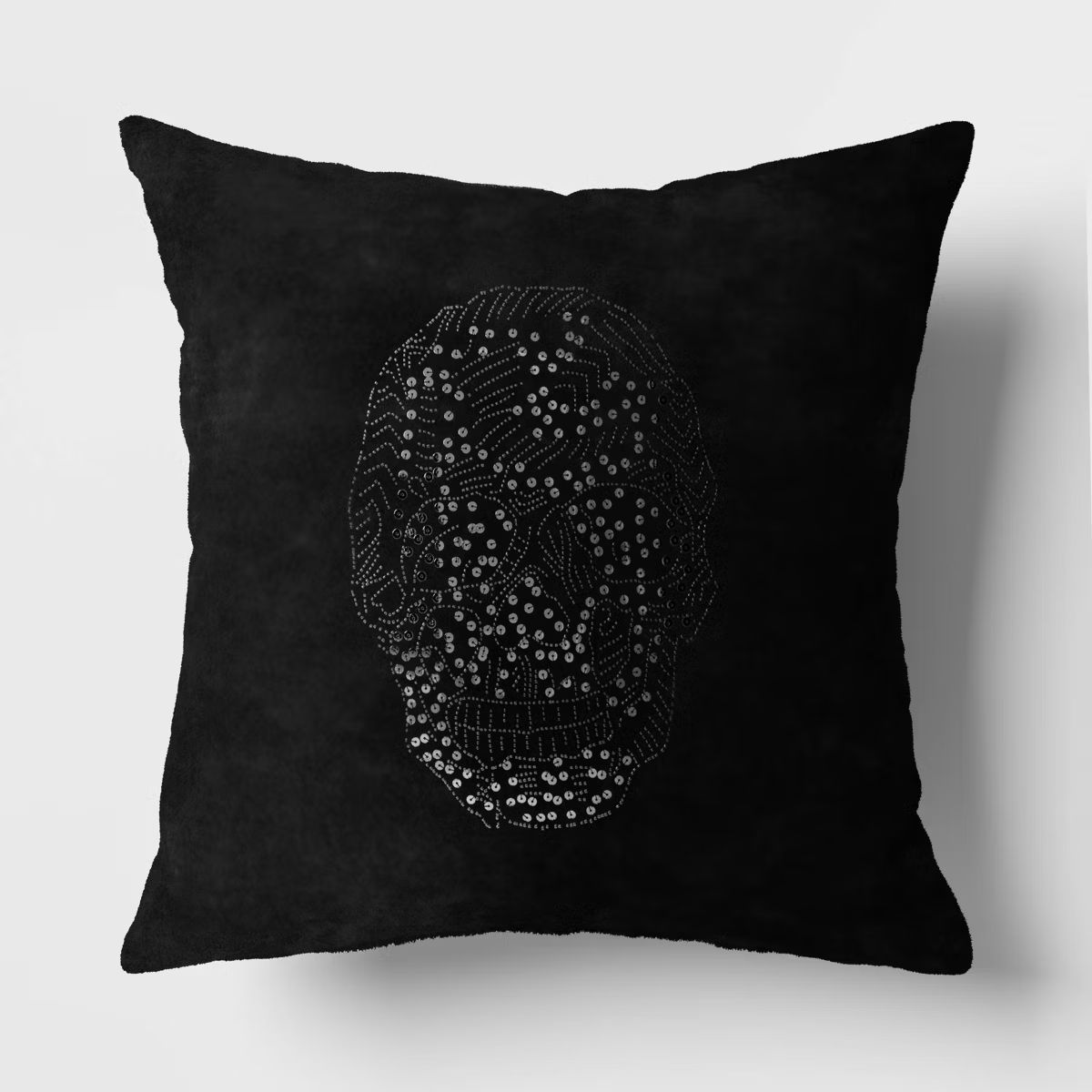 Beaded Skull Velvet Square Throw Pillow Cover Black - Threshold™ | Target