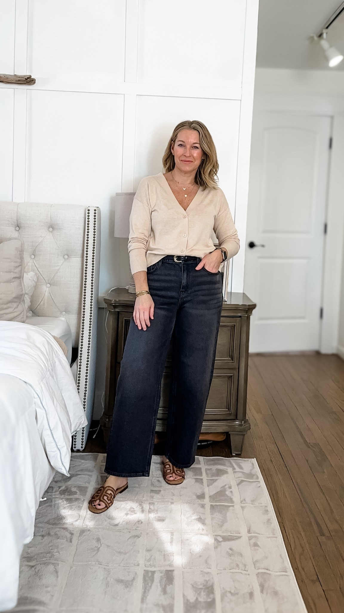 Elevated, capsule pieces to keep you looking timeless & polished without overthinking it. These neutrals mix + match so effortlessly and feel way more luxe than the price.

SIZING:
I'm wearing mediums in the top and 29 regular jeans. 
I’d probably size down in the cardigan if I could do it all over again!

 #QuincePartner @onequince


#LTKPetite #LTKMidsize #LTKootd