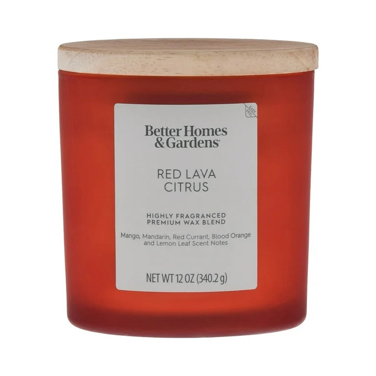 Better Homes & Gardens Red Lava Citrus Scented 2-Wick Frosted Jar 12oz Candle | Walmart (US)